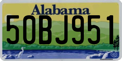 AL license plate 50BJ951