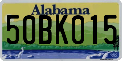 AL license plate 50BK015