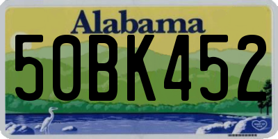 AL license plate 50BK452