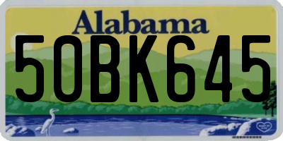 AL license plate 50BK645