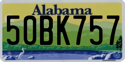 AL license plate 50BK757