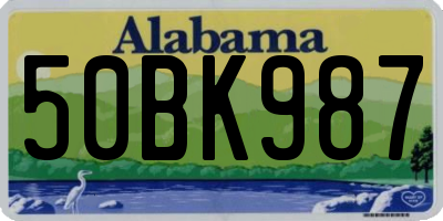 AL license plate 50BK987