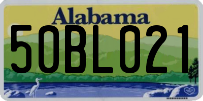 AL license plate 50BL021