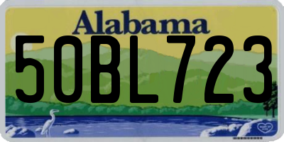 AL license plate 50BL723