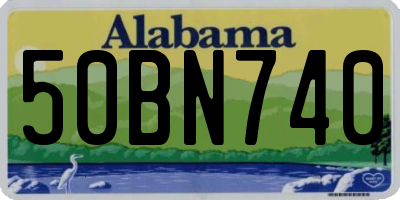 AL license plate 50BN740