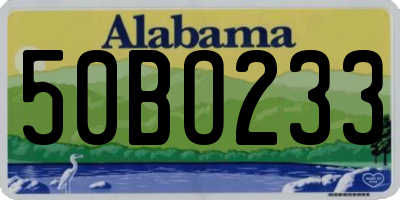AL license plate 50BO233