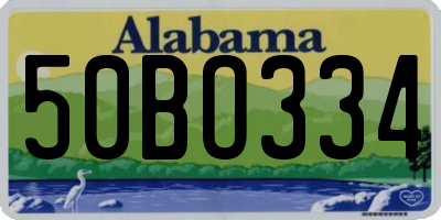 AL license plate 50BO334