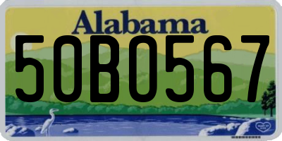 AL license plate 50BO567