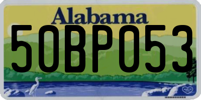 AL license plate 50BP053
