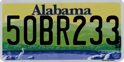AL license plate 50BR233