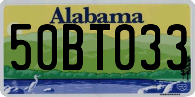 AL license plate 50BT033