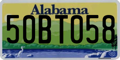 AL license plate 50BT058