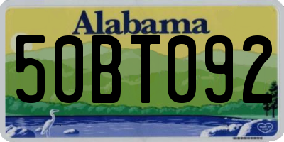AL license plate 50BT092