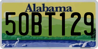 AL license plate 50BT129