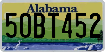 AL license plate 50BT452