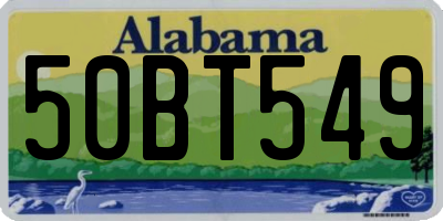 AL license plate 50BT549