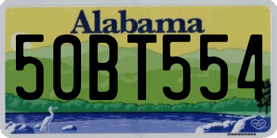 AL license plate 50BT554
