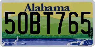 AL license plate 50BT765