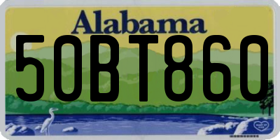 AL license plate 50BT860