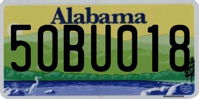 AL license plate 50BU018