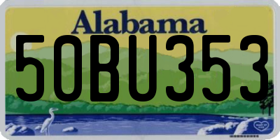AL license plate 50BU353