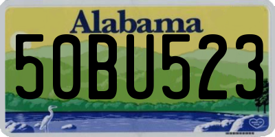 AL license plate 50BU523