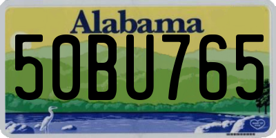 AL license plate 50BU765