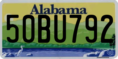 AL license plate 50BU792