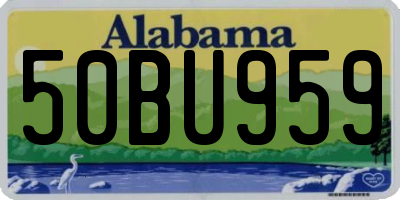 AL license plate 50BU959