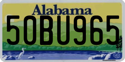 AL license plate 50BU965