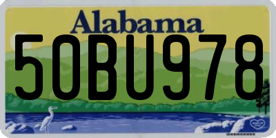 AL license plate 50BU978