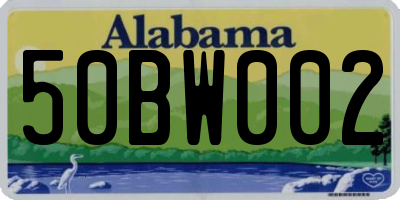 AL license plate 50BW002