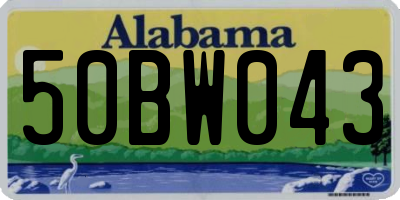 AL license plate 50BW043