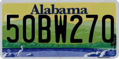 AL license plate 50BW270