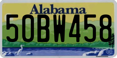 AL license plate 50BW458