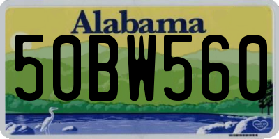AL license plate 50BW560