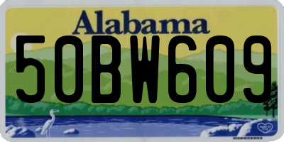 AL license plate 50BW609