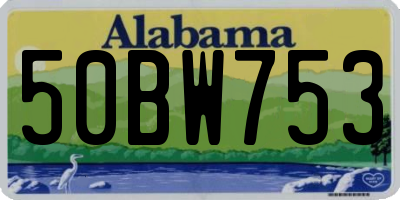 AL license plate 50BW753