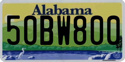 AL license plate 50BW800