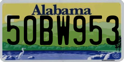 AL license plate 50BW953