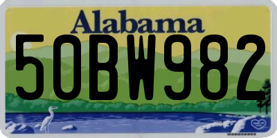 AL license plate 50BW982