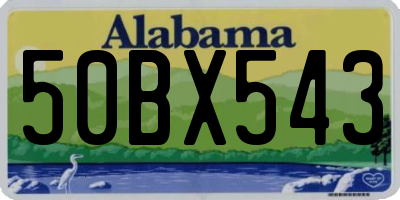 AL license plate 50BX543