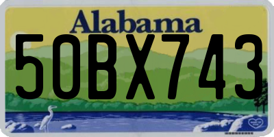 AL license plate 50BX743
