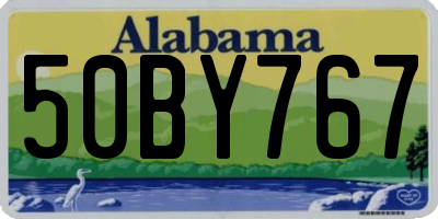 AL license plate 50BY767