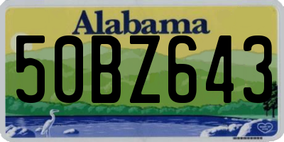 AL license plate 50BZ643