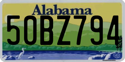 AL license plate 50BZ794