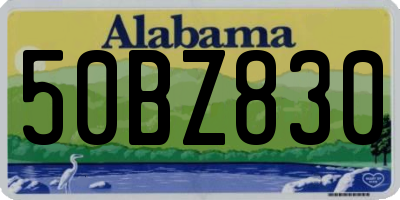 AL license plate 50BZ830