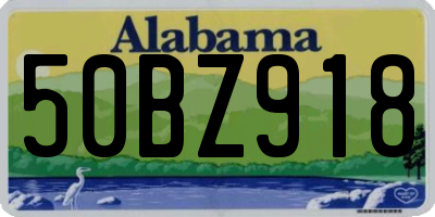 AL license plate 50BZ918