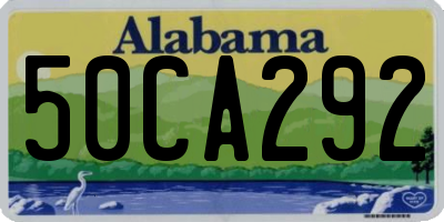 AL license plate 50CA292