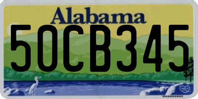 AL license plate 50CB345